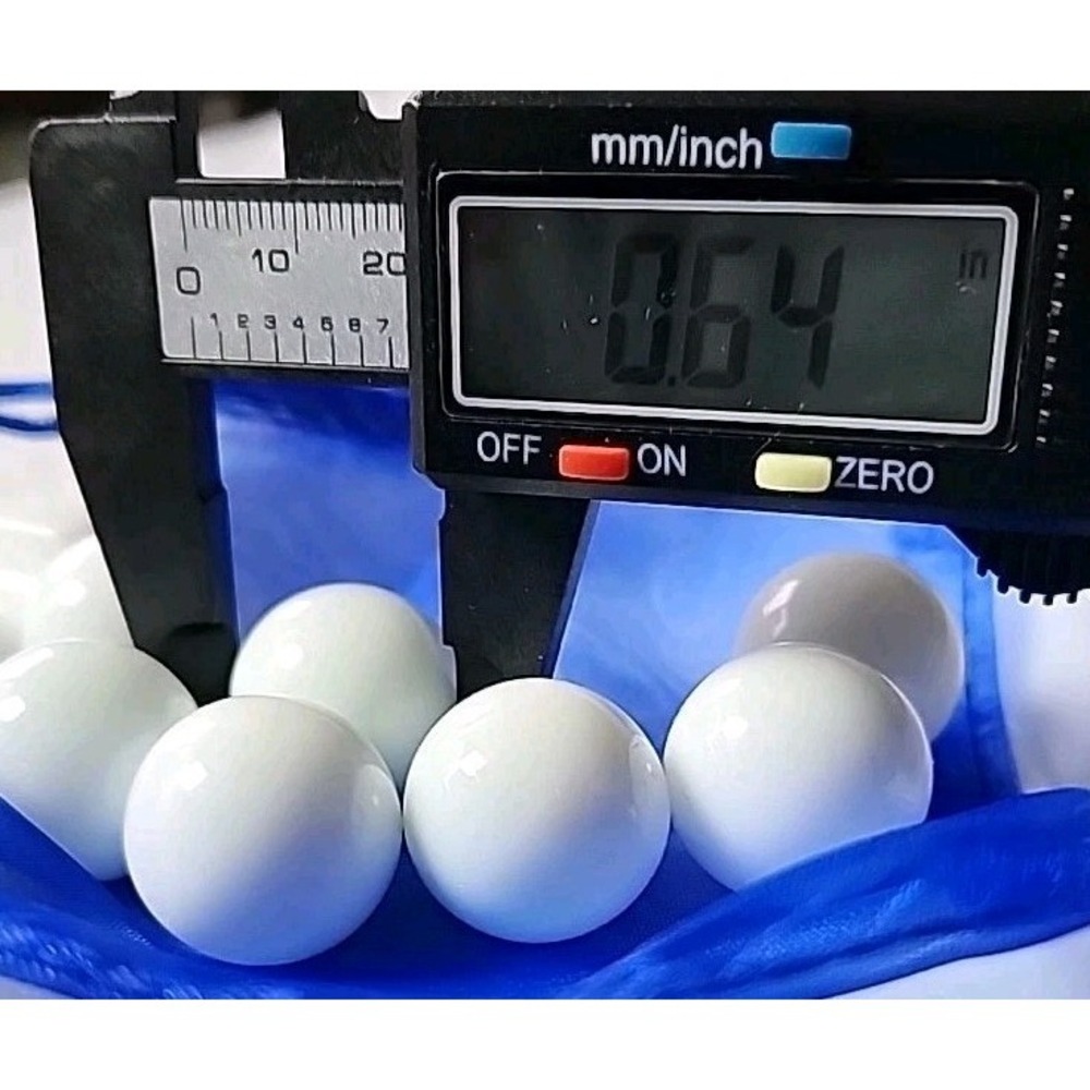 Lot 7 Vintage White Milk Glass Marbles Solid Opaque 16.7mm‎ /.65 Inches EUC